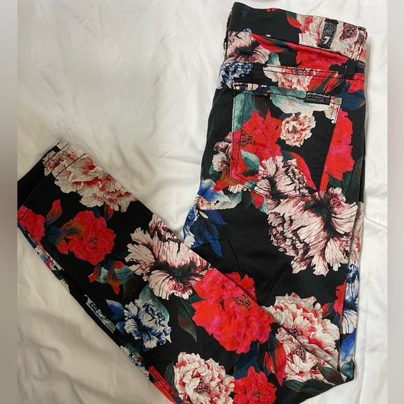 🌹🌹7 For All Mankind Mid-Rise Skinny Jeans in Victorian Garden 🌹🌹 - Picture 6 of 6